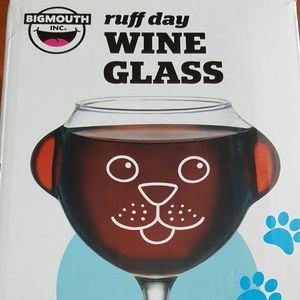 Ruff Day Dog wine glass, holds 12 oz, glass, w/box